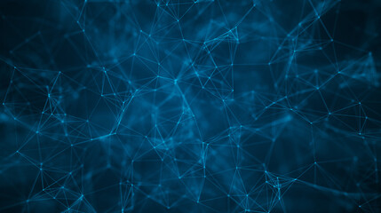 Abstract technology wave dots and lines, Flow of line plexus particles. Digital Cyber technology illustration. 3d rendering