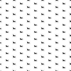 Square seamless background pattern from black sleigh symbols. The pattern is evenly filled. Vector illustration on white background