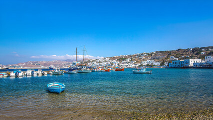 View of sea bay with boats
