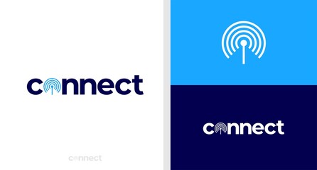 CONNECT LOGO WORDMARK SIGNAL NEGATIVE SPACE EDITABLE