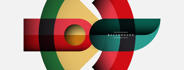 Obraz premium Trendy shapes, color minimal design composition, lines and shadows for wallpaper banner background or landing page