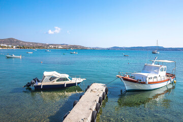 View of sea bay with boats