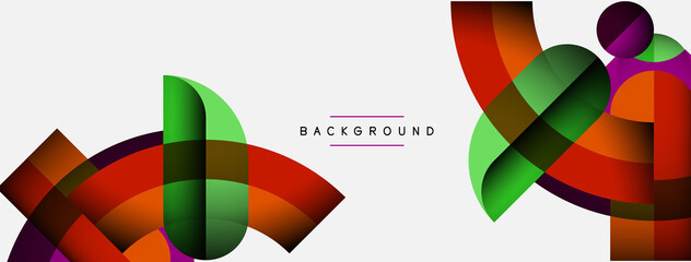 Obraz premium Trendy shapes, color minimal design composition, lines and shadows for wallpaper banner background or landing page