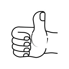 Like icon vector. hand like, hand thumb up icon. Cute and cute thumbs up sign. Isolated on a blank background which can be edited and changed colors.