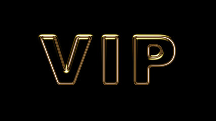 VIP isolated on black background. Illustration.