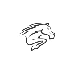 Jumping horse Illustration Template Icon emblem Isolated