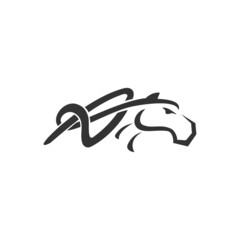 Horse Letter A  Illustration Template Icon emblem Isolated