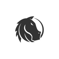 Horse Head Illustration Template Icon emblem Isolated