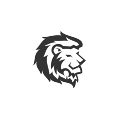 Wild Lion Head Illustration Template Icon emblem Isolated
