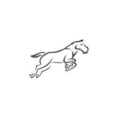 Jumping horse Illustration Template Icon emblem Isolated