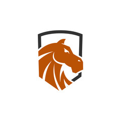 Horse shield Illustration Template Icon emblem Isolated