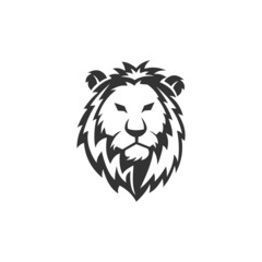 Wild Lion Head Illustration Template Icon emblem Isolated