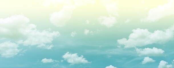 abstract soft cloudy background with gradient pastel color, panoramic background.
