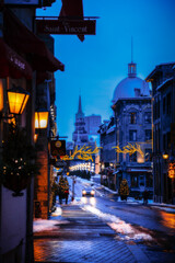 Fototapeta na wymiar Street in Montreal Quebec Canada in winter