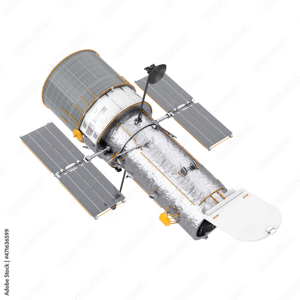 Aufkleber space telescope hubble. 3d rendering