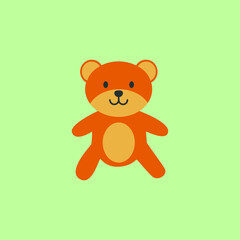 Teddy Bear Cartoon Flat Vector