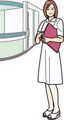 ファイルを持つ笑顔の看護師