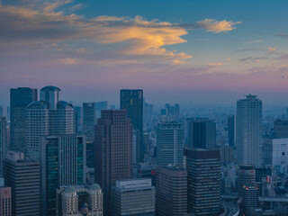 Fototapeta na wymiar 【大阪梅田】高層階から見渡す都会の景色