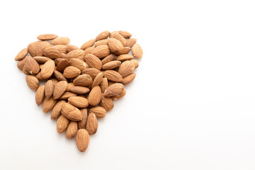 Almonds with white background