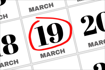 March 19 written on a calendar to remind you an important appointment.