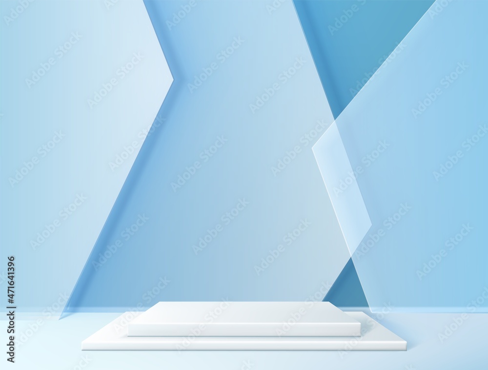Poster product stand background. realistic empty platform for goods display and museum exhibition. abstract