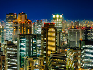 Fototapeta na wymiar 【大阪梅田】高層階から見渡す都会の夜景