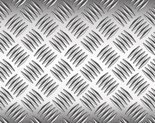 Metallic shiny background with technology diamond plate pattern, steel metal lustrous texture as industrial vector illustration.