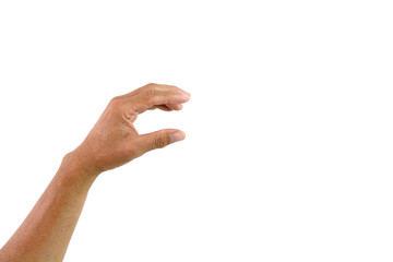 Symbol empty hand holding isolated on the white background.