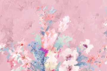 Obraz na płótnie Canvas Abstract oil painting hand drawn flower illustration