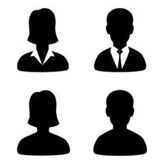 Set of men and women with business profiles. vector