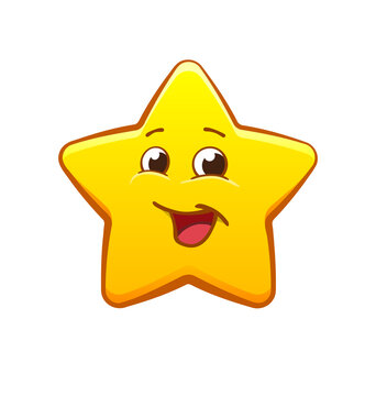 happy smiling fun yellow cartoon star