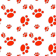 Vector seamless pattern with cat or dog,kitten or puppy footprints. Can be used for wallpaper,fabric, web page background, surface textures.