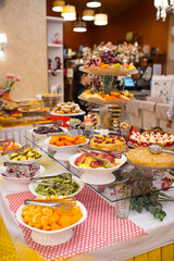 fruits and desserts in the buffet restaurant