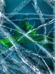 Lake Baikal ice texture. Cracks in the ice. Frozen Lake Baikal.