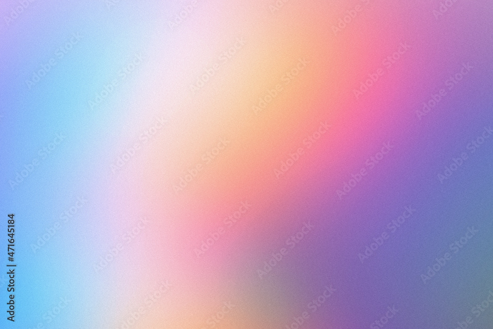 Poster Abstract pastel holographic blurred grainy gradient background texture. Colorful digital grain soft noise effect pattern. Lo-fi multicolor vintage retro design.