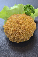 メンチカツのクローズアップ