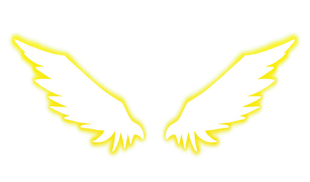 Yellow angel wings illustration