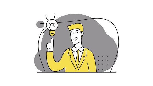 Concept of script coding, programming. A programming language. Programmer working on web development on computer. Software developers. Workplace of the programmer. 2D Flat Animation. Motion design. 