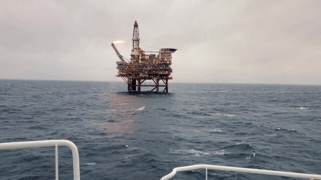 Offshore oil and gas industry. Oil platform or rig in north sea