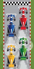  Racing cars on the starting line. View from above. Vector illustration. © caryblade