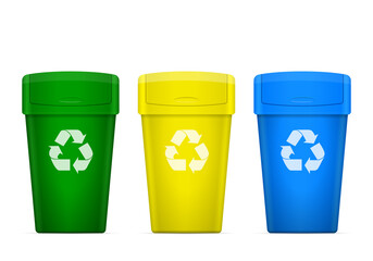 Swing lid trash cans