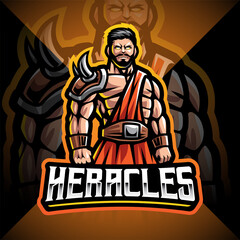 Heracles esport mascot logo design - obrazy, fototapety, plakaty