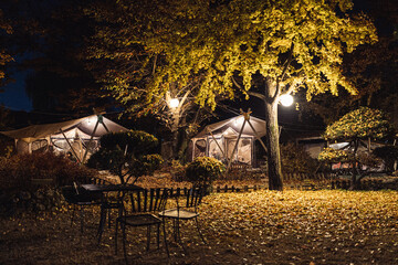 가을날 캠핑장 야경 