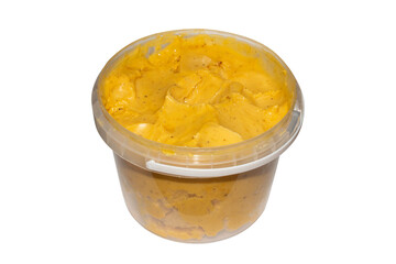 Honey with propolis isolated on a white background.Honey with propolis top view.