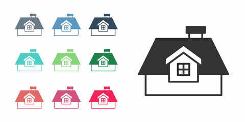 Black House icon isolated on white background. Home symbol. Set icons colorful. Vector