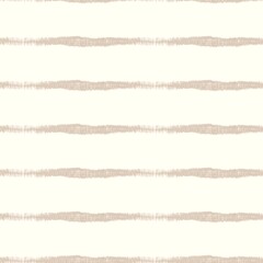 Fototapeta premium Minimal ecru jute plain horizontal stripe texture pattern. Two tone washed out beach decor background. Modern rustic brown sand color design. Seamless striped distress shabby chic pattern. 