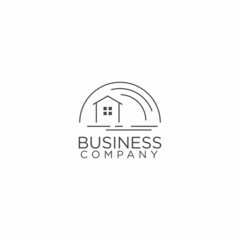 retro vintage home in village logos, home stay logos, construction logo design vector