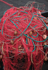 Fischernetz auf der Vulkaninsel Stromboli 