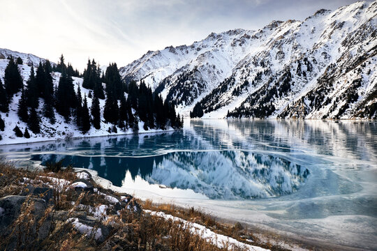 Big Almaty lake in the mountains