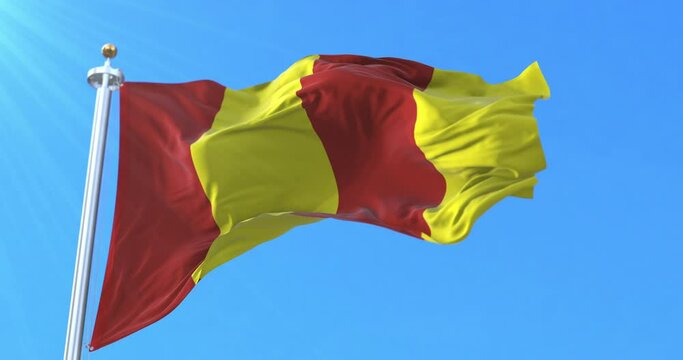 Flag of Lodz Voivodeship, Poland. Loop